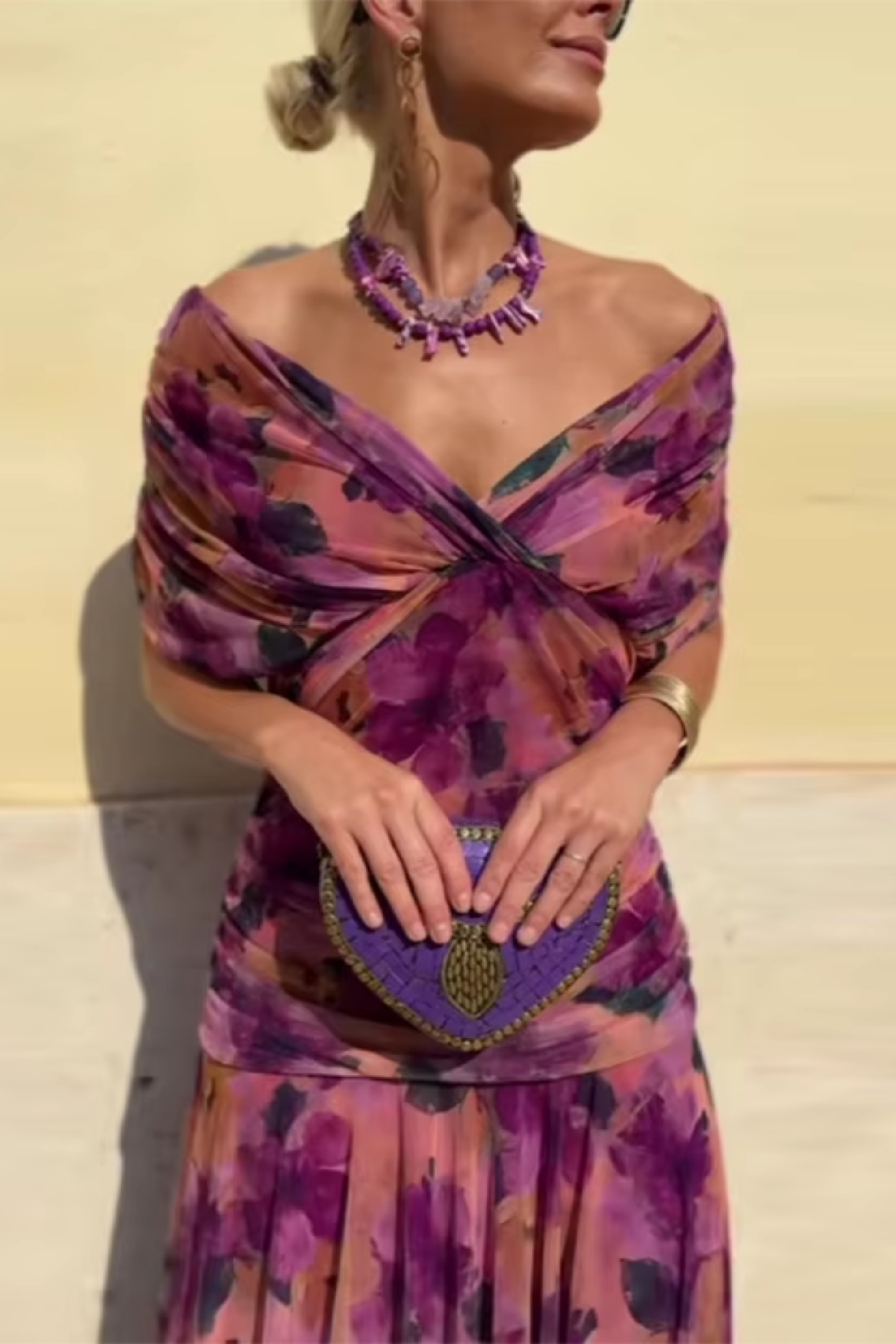 Luīze™ | eleganta vakara maksi kleita ar V-veida kakla izgriezumu