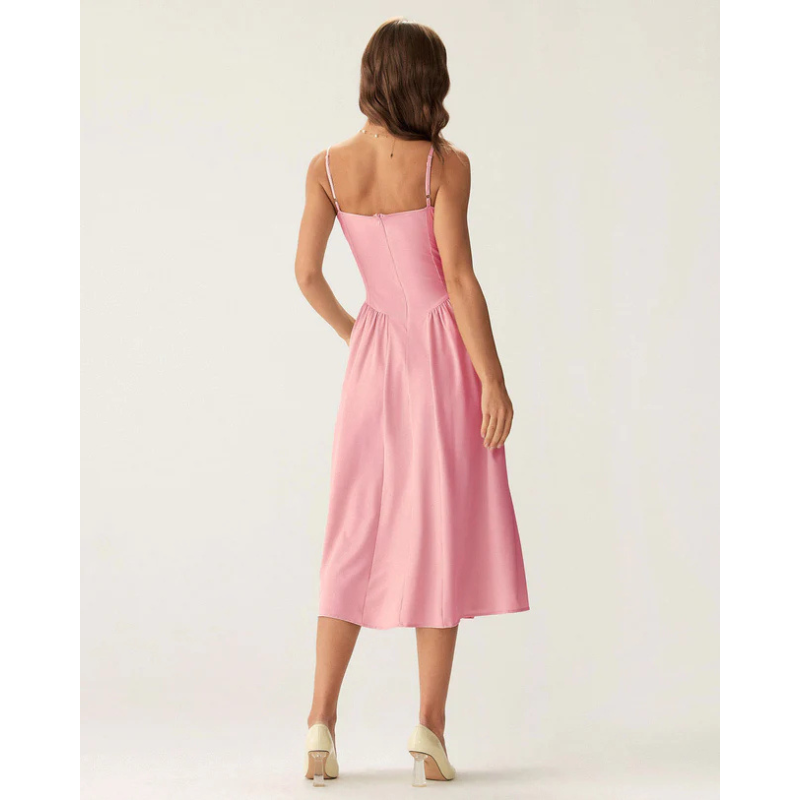 Sofia™ - Eleganta vidēja garuma kleita ar kvadrātveida kaklu