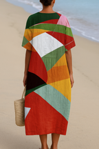 Daniela™ | Krāsaina Patchwork Kleita