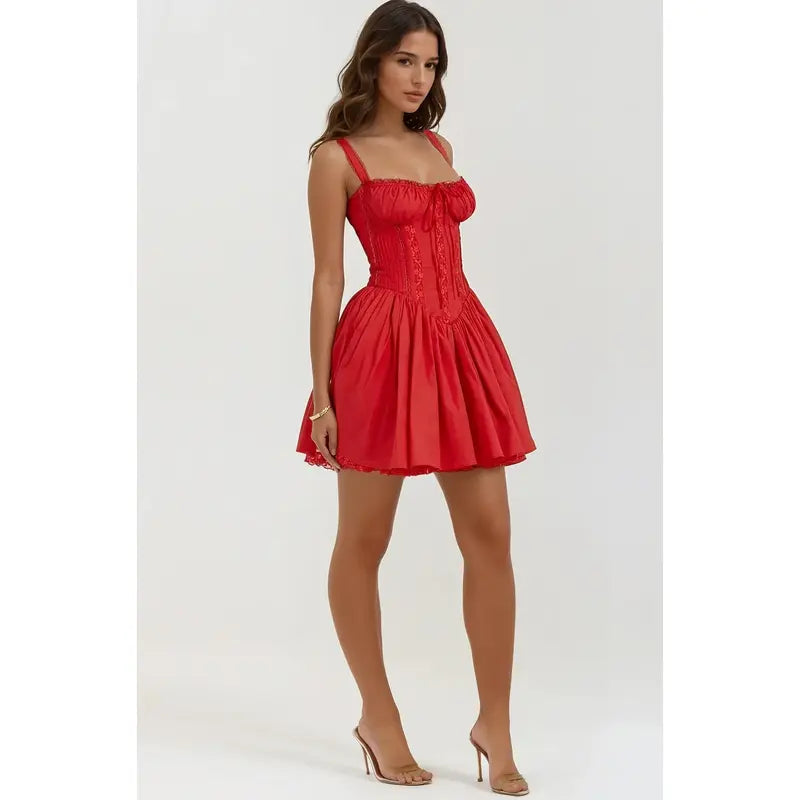 Syra™ | Īsa Kleita Korsete Ar Mežģīnēm