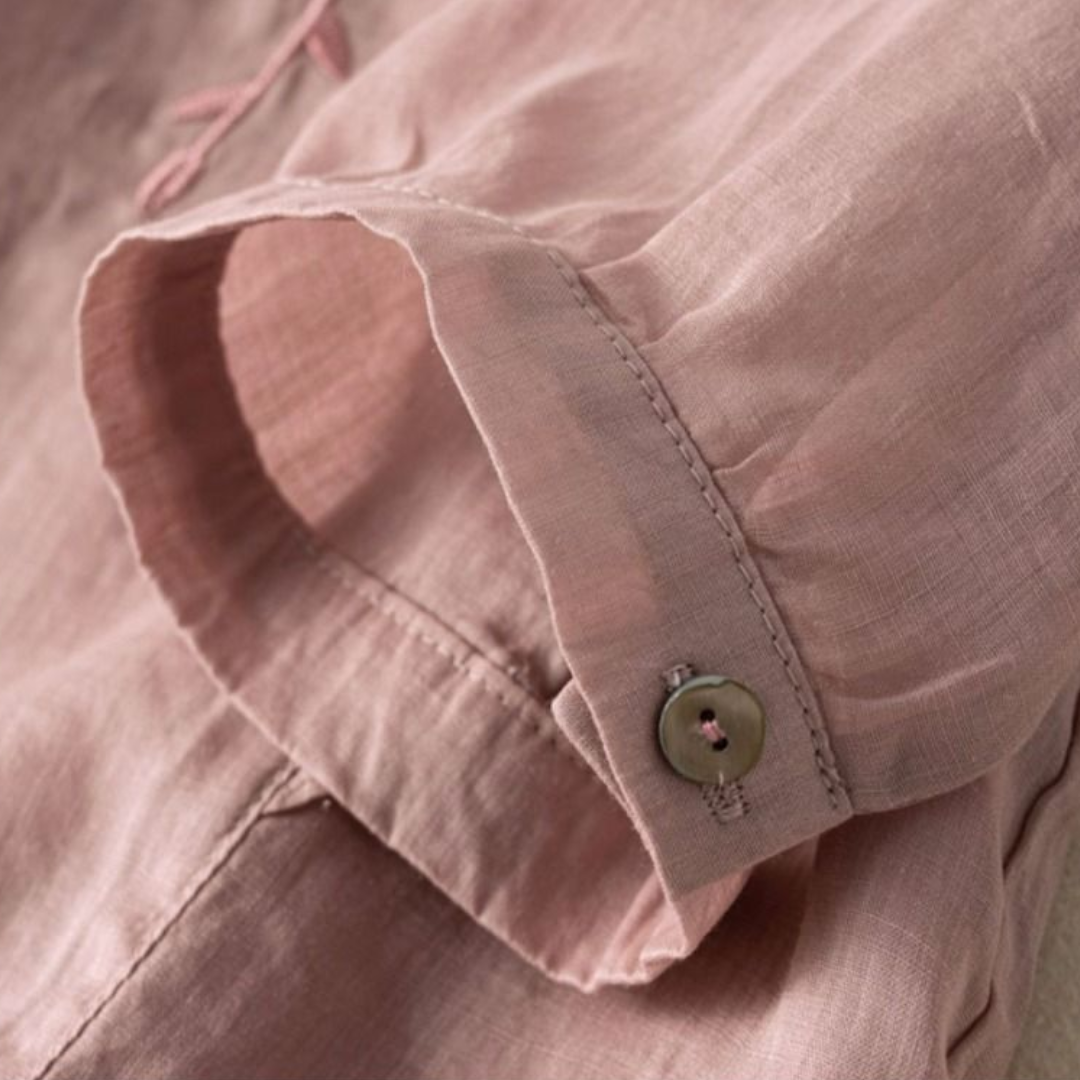 Margarita™ Brīvi Plūstoša Retro Kokvilnas-Lina Blūze