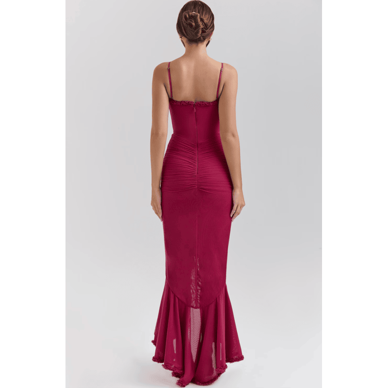 Lea | Garā kleita ar šķēlumu un volāniem