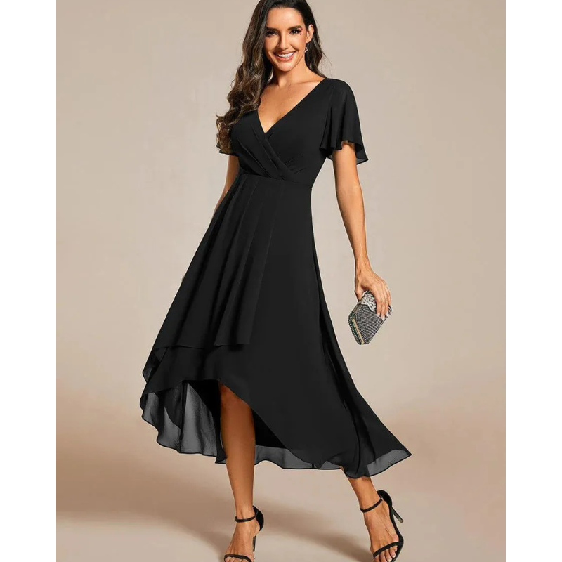 Herdis™ | Plisēta svinīgā kleita ar V veida kakla izgriezumu