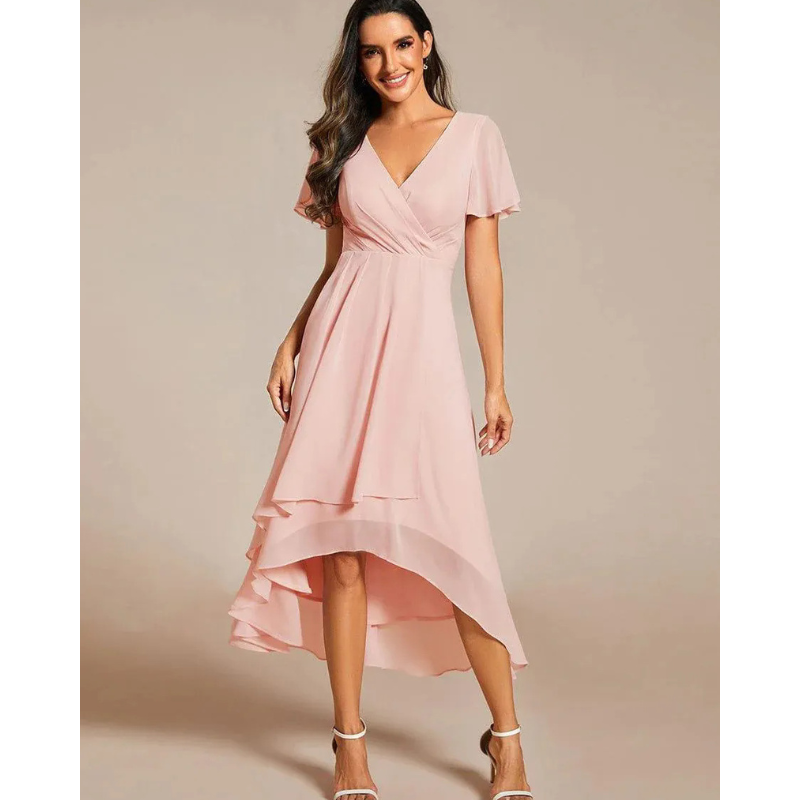 Herdis™ | Plisēta svinīgā kleita ar V veida kakla izgriezumu