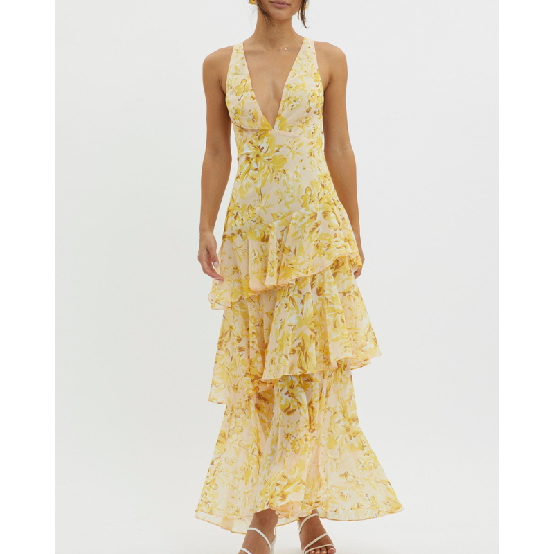 Faye™ | Ziedu maiņas midi-kleita