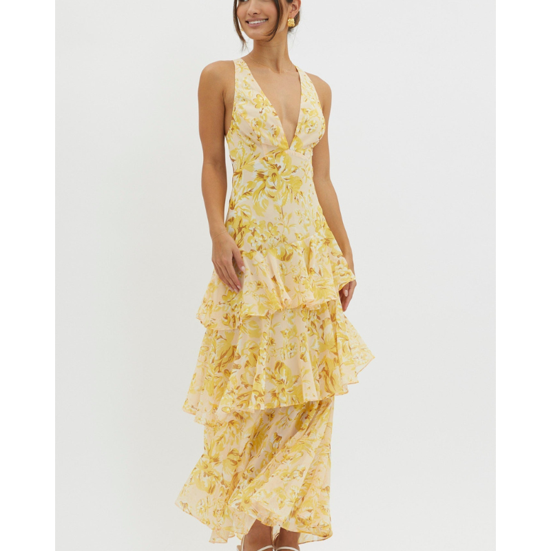 Faye™ | Ziedu maiņas midi-kleita