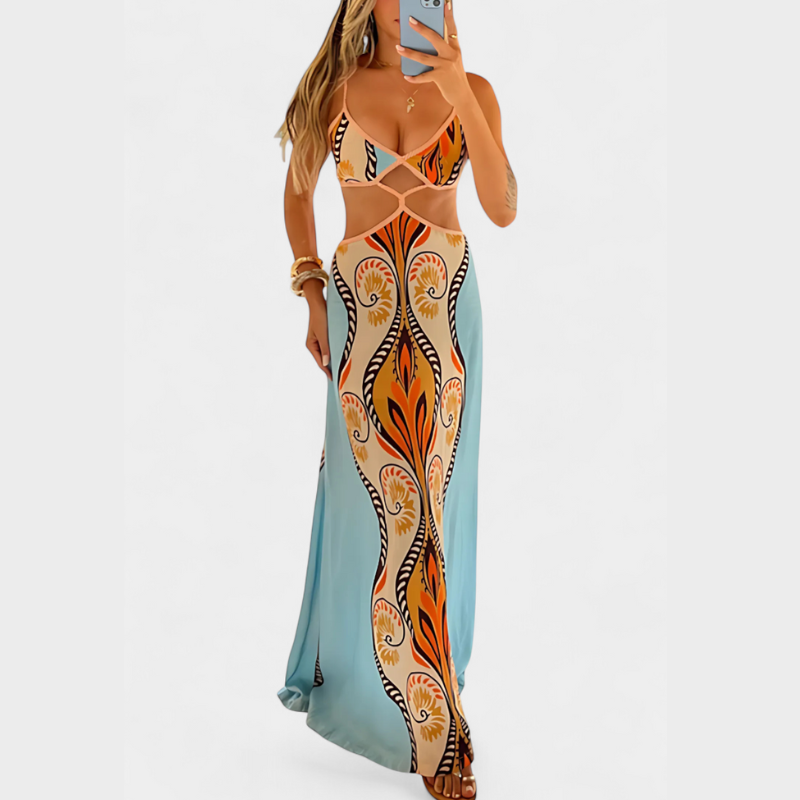 Sytella™ | Izgriezta kleita ar abstraktu rakstu