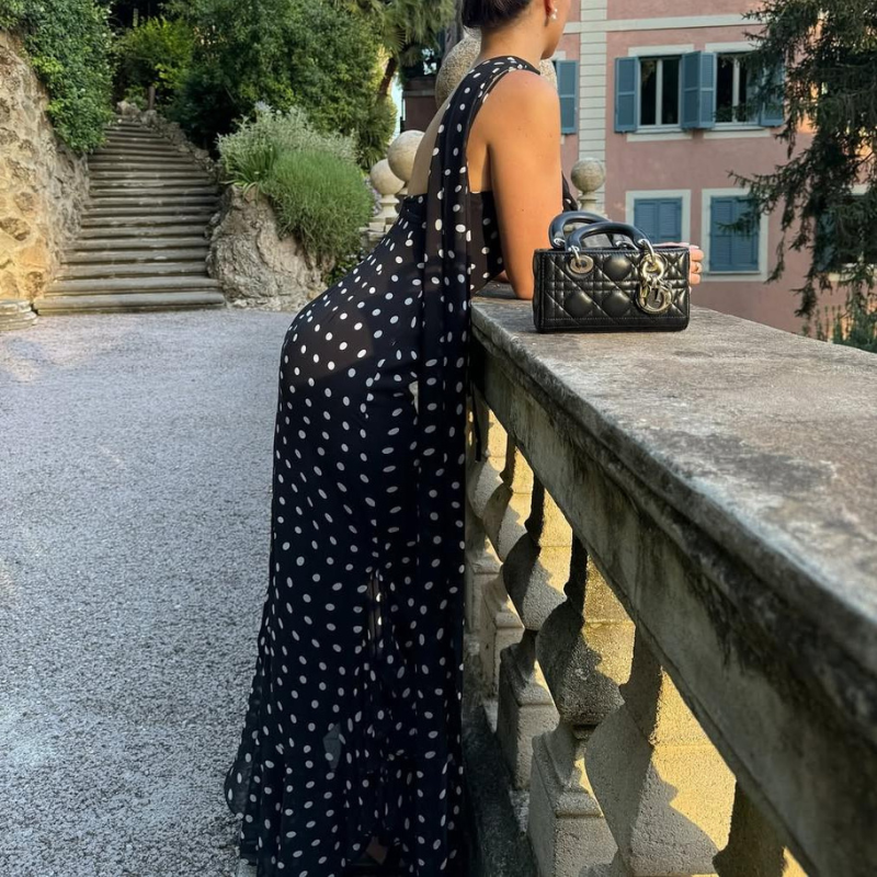 Almeta™ - Polka Ruffles Maxi Kleita