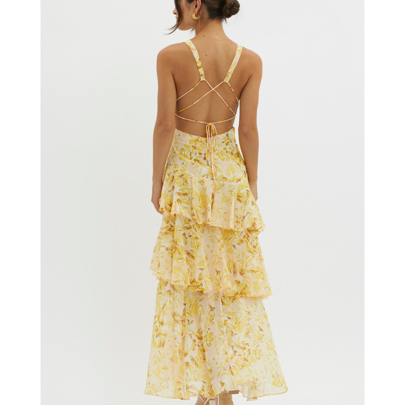 Faye™ | Ziedu maiņas midi-kleita