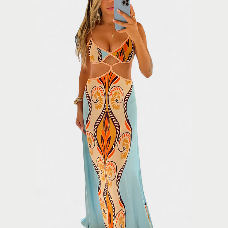 Sytella™ | Izgriezta kleita ar abstraktu rakstu