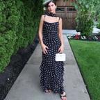 Almeta™ - Polka Ruffles Maxi Kleita