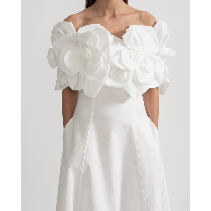 Merle™ | Ziedu midi kleita