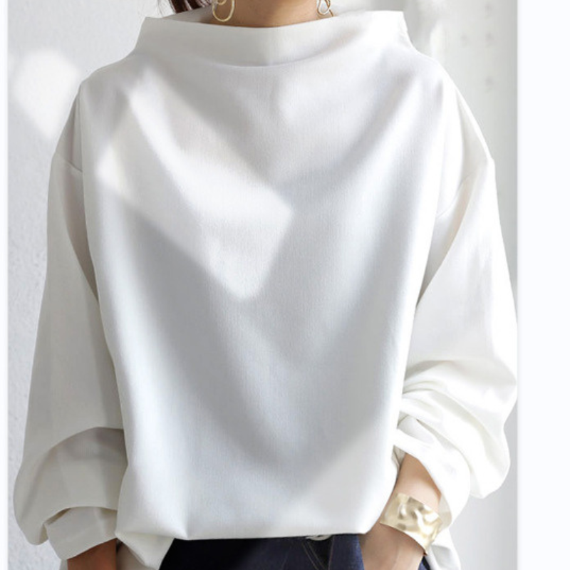 Elly™ | Mīksta adīta blūze ar augstu apkakli