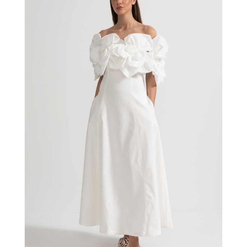 Merle™ | Ziedu midi kleita