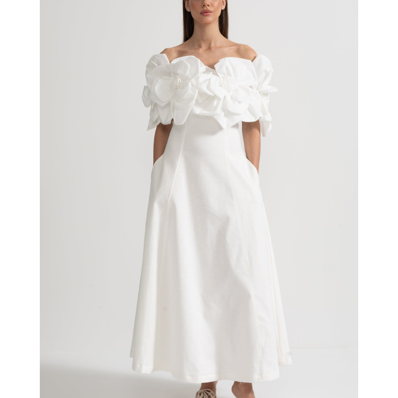 Merle™ | Ziedu midi kleita