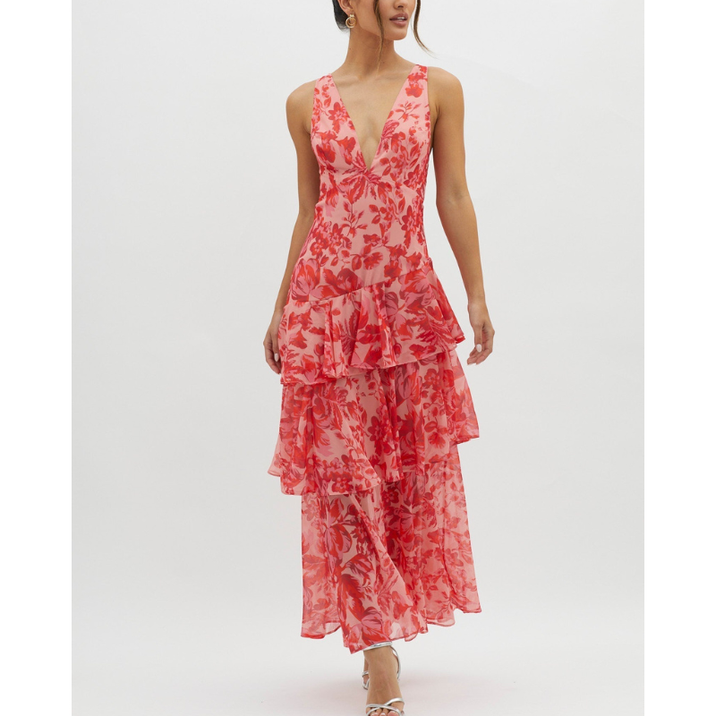 Faye™ | Ziedu maiņas midi-kleita