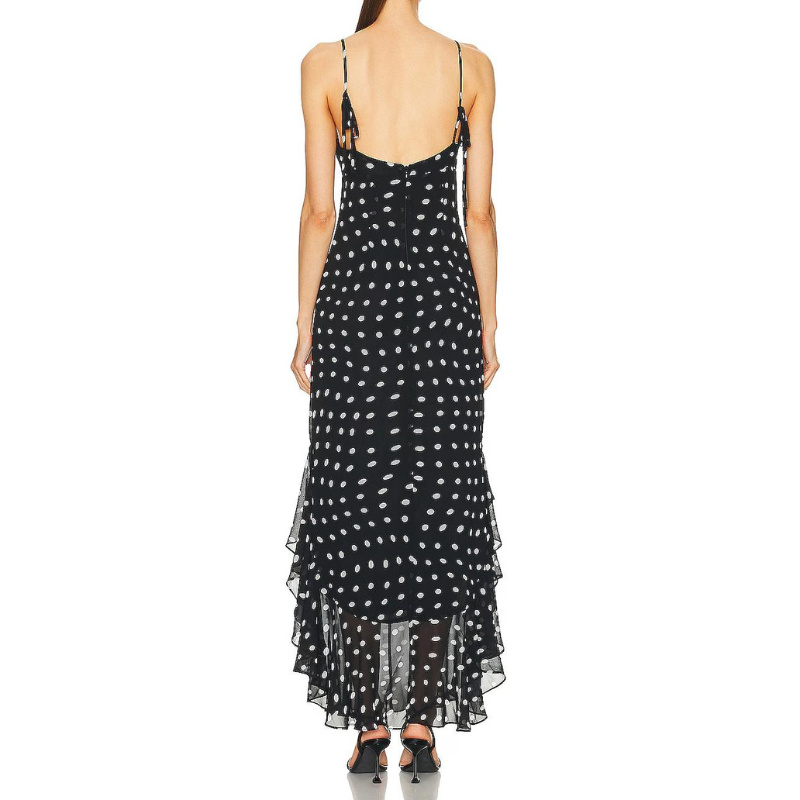 Almeta™ - Polka Ruffles Maxi Kleita