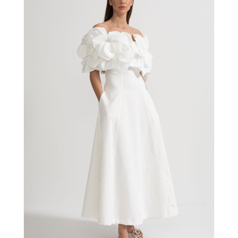 Merle™ | Ziedu midi kleita