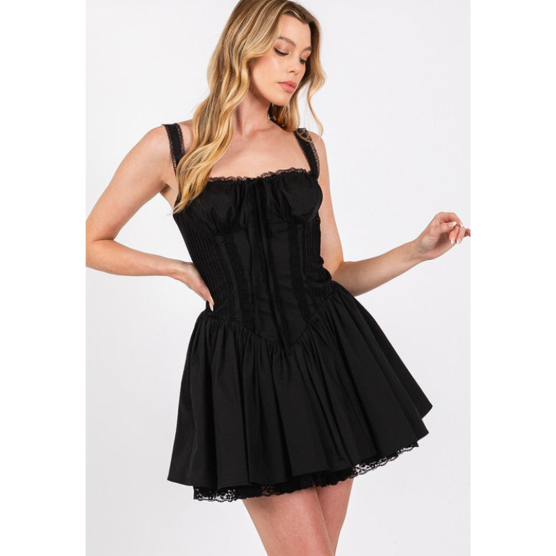 Syra™ | Īsa Kleita Korsete Ar Mežģīnēm