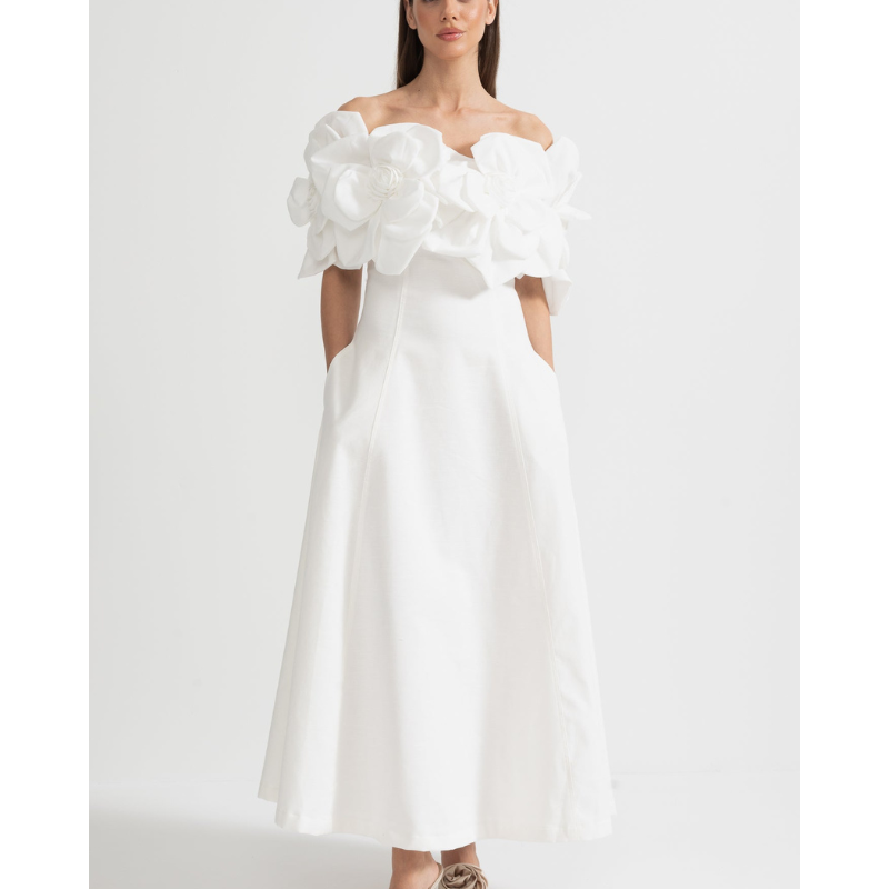 Merle™ | Ziedu midi kleita