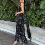 Almeta™ - Polka Ruffles Maxi Kleita