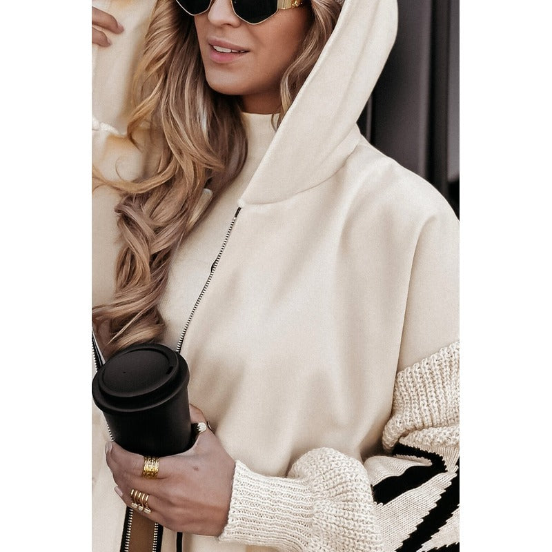 Amēlija™ | Dāmu mētelis ar adītiem piedurknēm