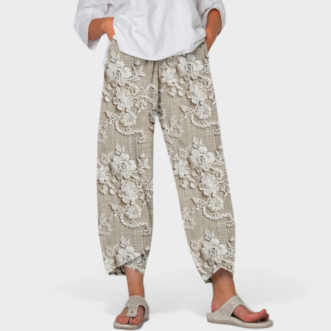 Graciela™ | Ērti elastīgi ziedu bikses